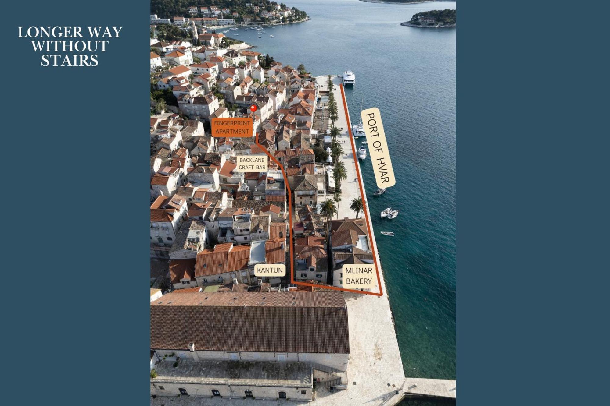 Fingerprint Central Apartment 5 Min From Center & Beach Hvar Town Bagian luar foto